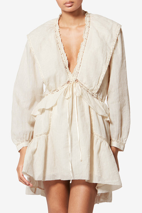Damya Frilly Cotton and Linen Gauze Dress Damya Frilly Cotton and Linen Gauze Dress