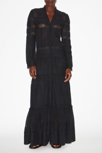 Daniva Long Elaborate Cotton Voile Dress