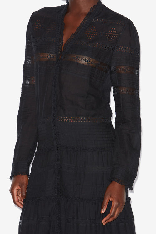 Daniva Long Elaborate Cotton Voile Dress Daniva Long Elaborate Cotton Voile Dress