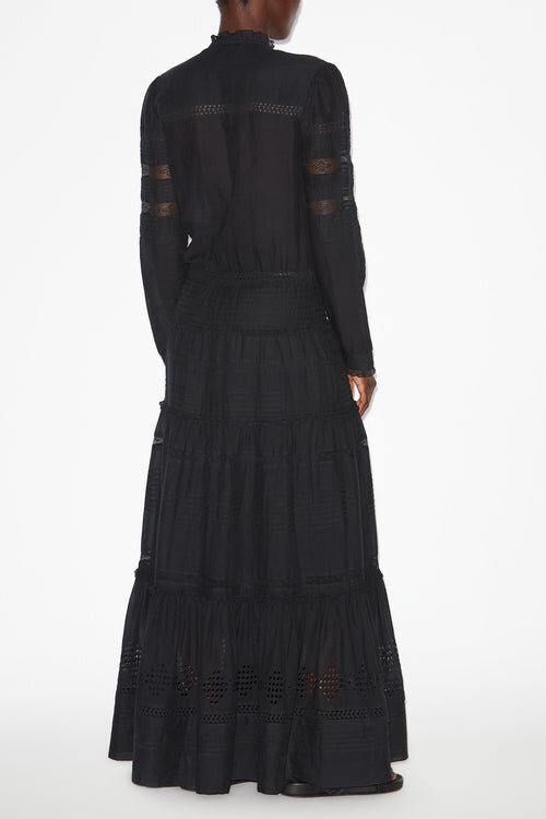Daniva Long Elaborate Cotton Voile Dress Daniva Long Elaborate Cotton Voile Dress