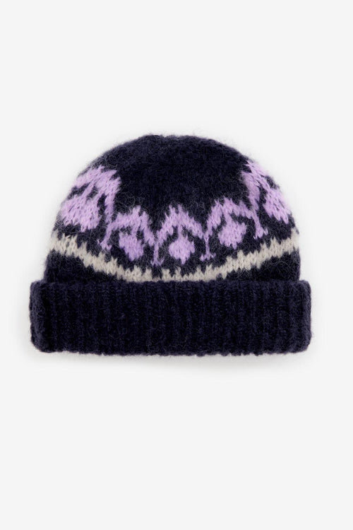 Darana Patterned Mohair Wool Beanie Darana Patterned Mohair Wool Beanie