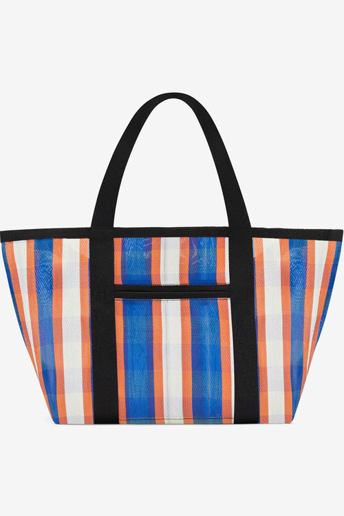 Darwen Shoulder Tote Bag in Striped Nylon Darwen Shoulder Tote Bag in Striped Nylon