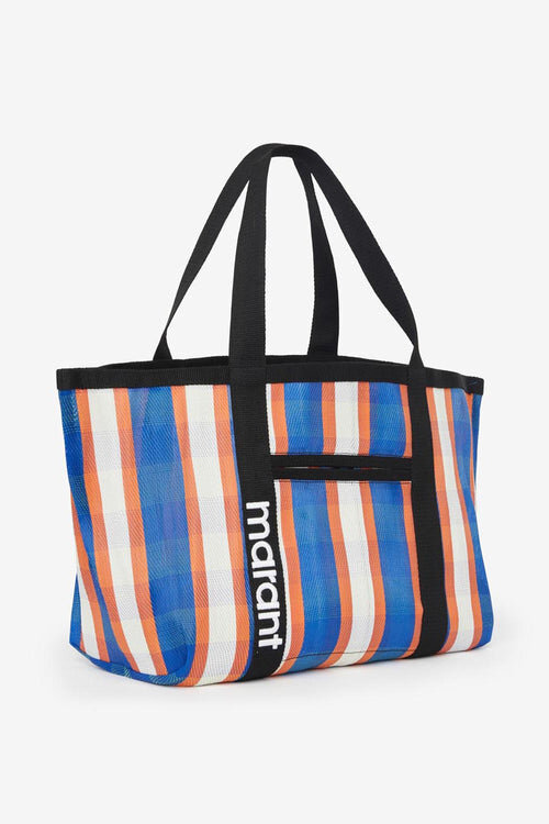 Darwen Shoulder Tote Bag in Striped Nylon Darwen Shoulder Tote Bag in Striped Nylon
