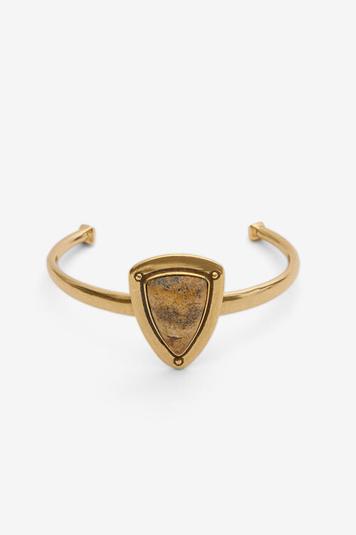 Dees Brass and Stone Bangle Bracelet Dees Brass and Stone Bangle Bracelet