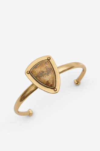 Dees Brass and Stone Bangle Bracelet