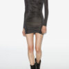 Denise Short Draped Lurex Dress