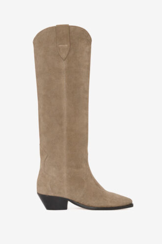 Denvee Cowboy Boots in Suede Calfskin Leather