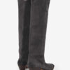 Denvee Cowboy Boots in Suede Calfskin Leather