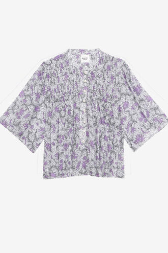 Destiny Smocked Blouse in Printed Cotton Voile Destiny Smocked Blouse in Printed Cotton Voile
