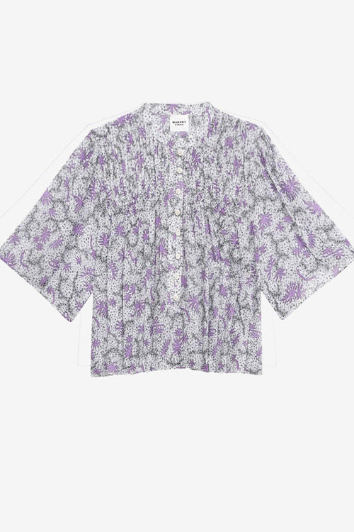 Destiny Smocked Blouse in Printed Cotton Voile Destiny Smocked Blouse in Printed Cotton Voile