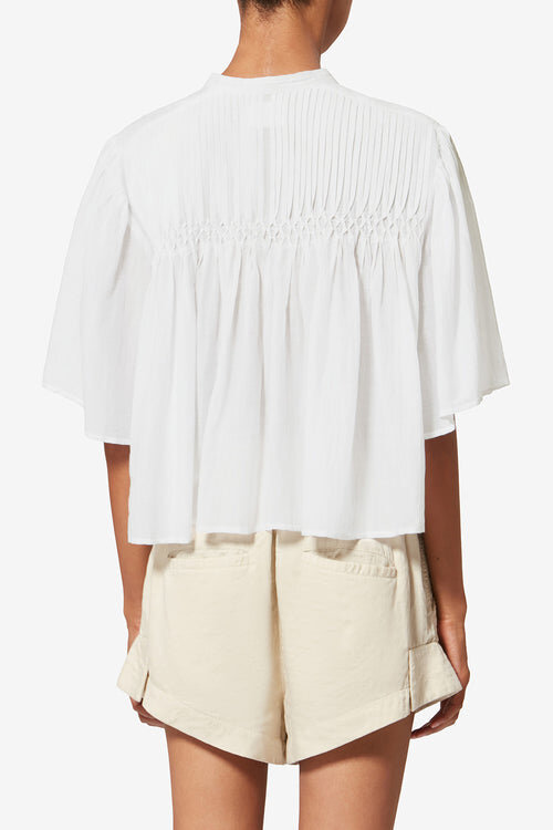 Destiny Smocked Cotton Voile Top Destiny Smocked Cotton Voile Top