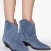 Dewina Suede Calfskin Leather Cowboy Boots