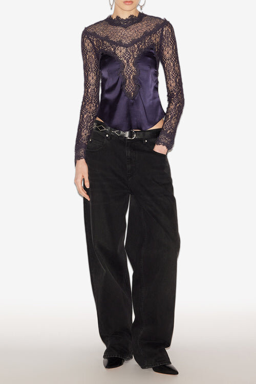 Diem Satin and Lace Top Diem Satin and Lace Top