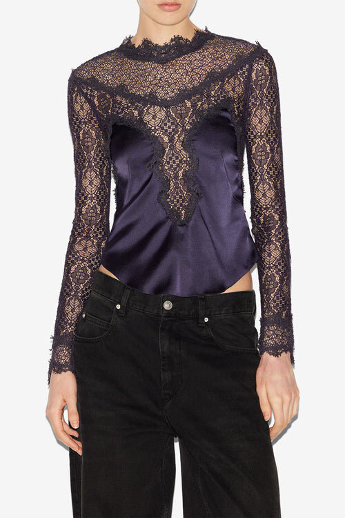 Diem Satin and Lace Top Diem Satin and Lace Top