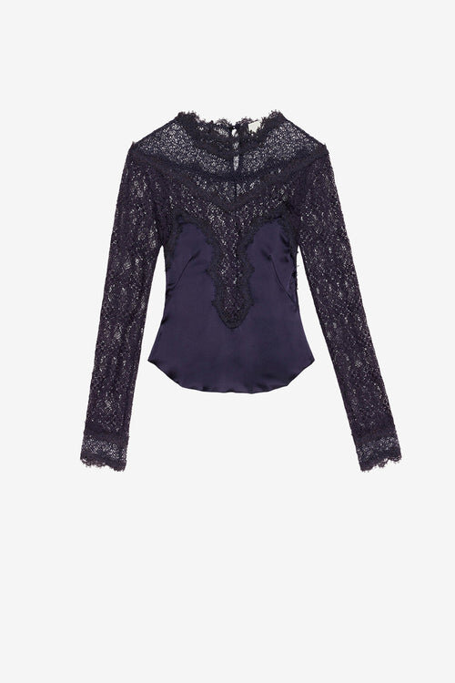 Diem Satin and Lace Top Diem Satin and Lace Top