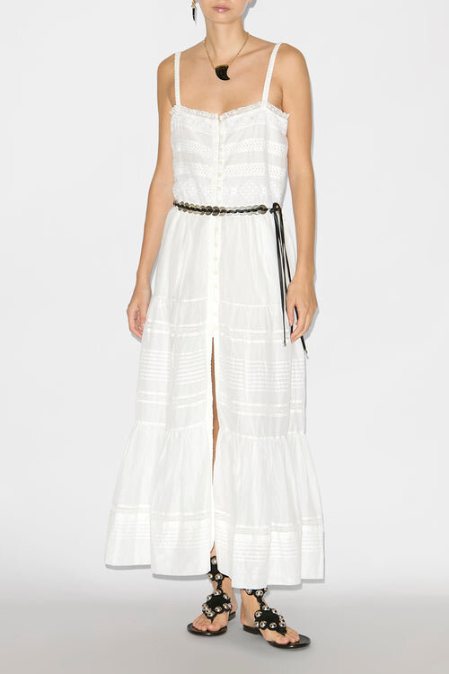 Divine Long Elaborate Cotton Voile Dress Divine Long Elaborate Cotton Voile Dress