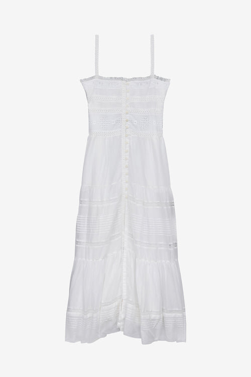 Divine Long Elaborate Cotton Voile Dress Divine Long Elaborate Cotton Voile Dress