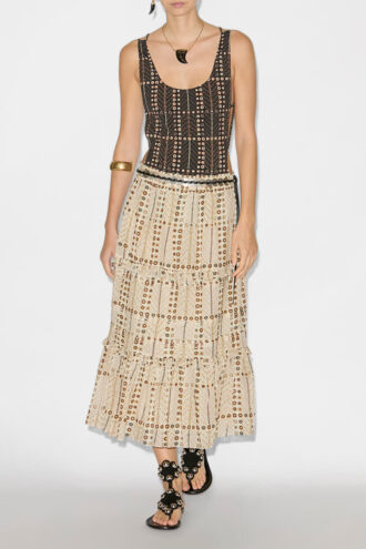 Diya Long Printed Cotton Voile Skirt