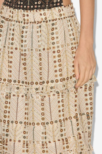 Diya Long Printed Cotton Voile Skirt