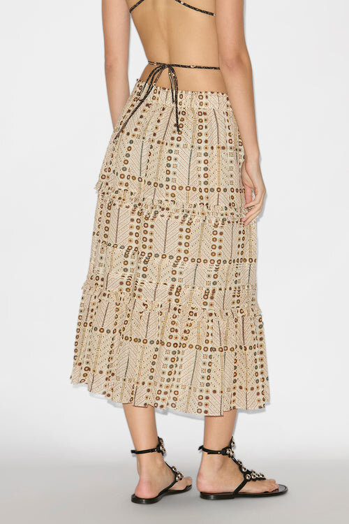 Diya Long Printed Cotton Voile Skirt Diya Long Printed Cotton Voile Skirt