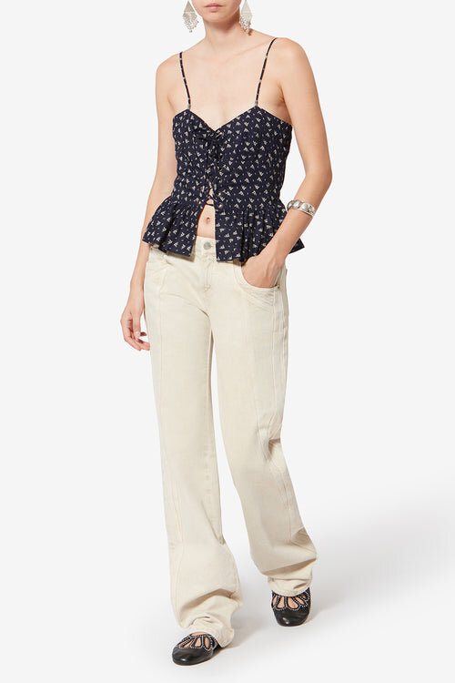 Dolma Strappy Printed Organic Cotton Top Dolma Strappy Printed Organic Cotton Top