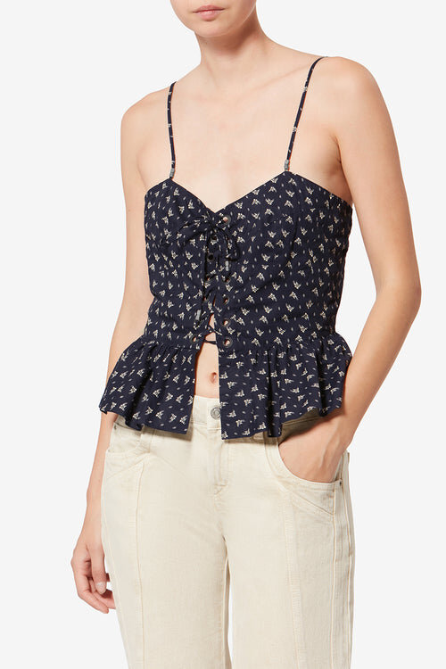 Dolma Strappy Printed Organic Cotton Top Dolma Strappy Printed Organic Cotton Top