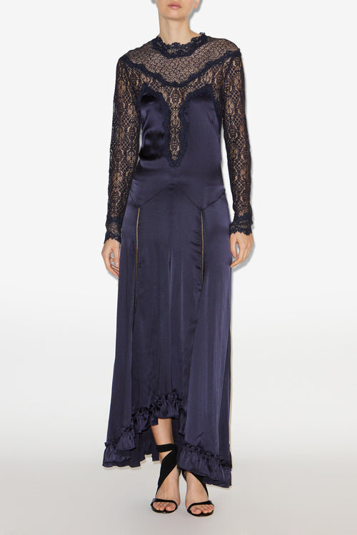 Dolores Long Satin and Lace Dress Dolores Long Satin and Lace Dress