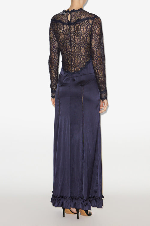 Dolores Long Satin and Lace Dress Dolores Long Satin and Lace Dress