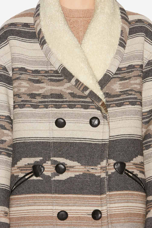 Dorcas Wool Graphic Pattern Coat Dorcas Wool Graphic Pattern Coat