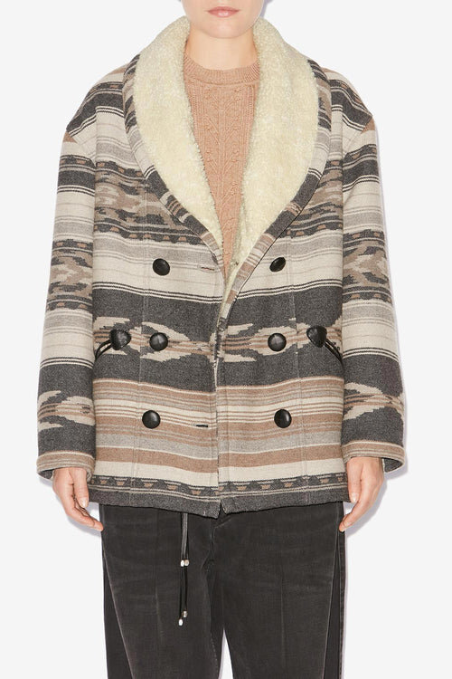 Dorcas Wool Graphic Pattern Coat Dorcas Wool Graphic Pattern Coat