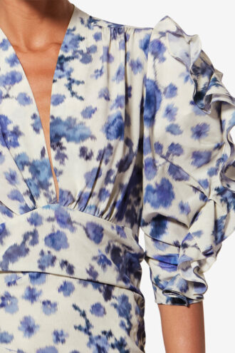 Doris Short Printed Stretch Silk Dress