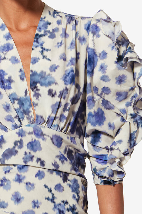 Doris Short Printed Stretch Silk Dress Doris Short Printed Stretch Silk Dress