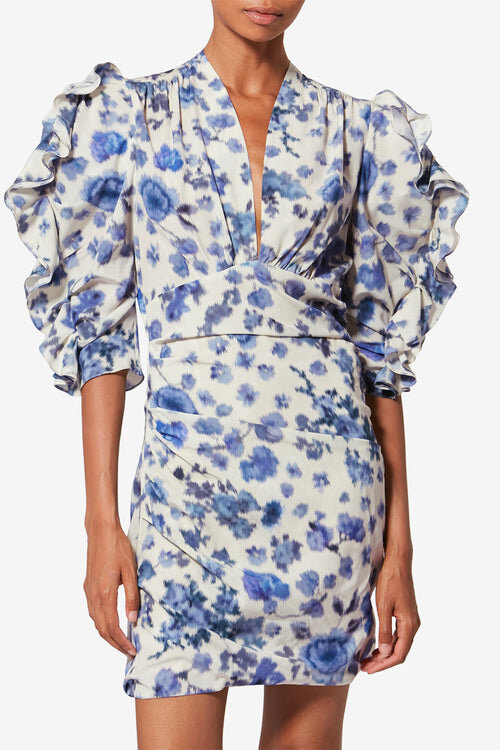 Doris Short Printed Stretch Silk Dress Doris Short Printed Stretch Silk Dress