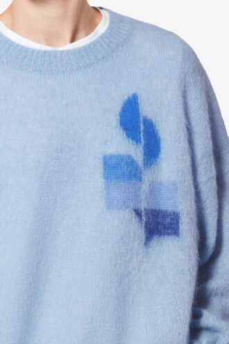 Drany Two-Toned Mohair Sweater with Logo
