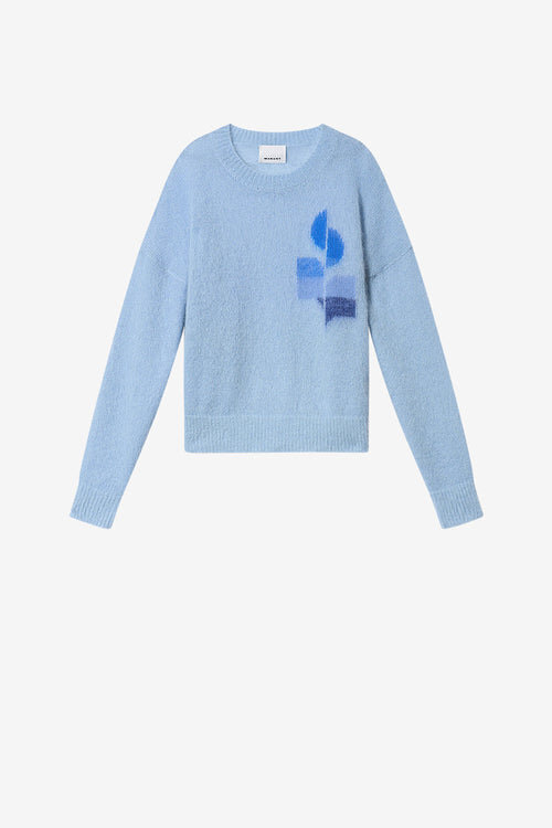 Drany Two-Toned Mohair Sweater with Logo Drany Two-Toned Mohair Sweater with Logo