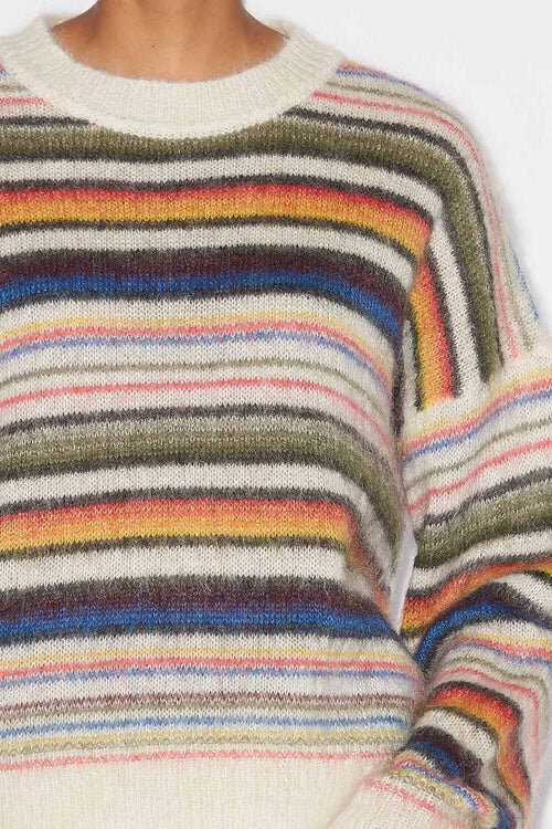 Drussell Striped Brushed Mohair Sweater Drussell Striped Brushed Mohair Sweater