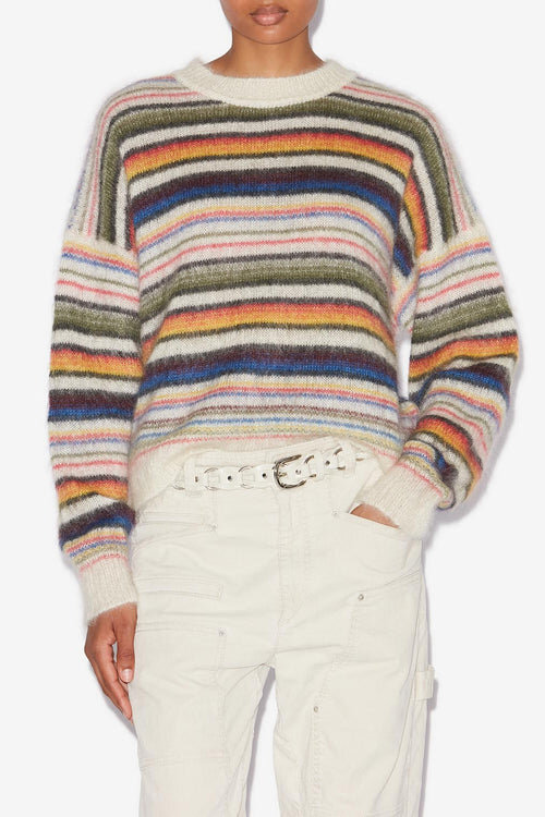 Drussell Striped Brushed Mohair Sweater Drussell Striped Brushed Mohair Sweater