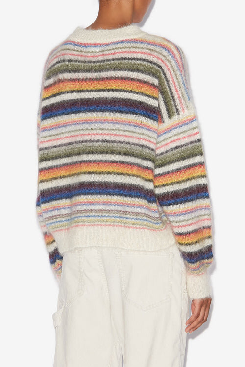 Drussell Striped Brushed Mohair Sweater Drussell Striped Brushed Mohair Sweater
