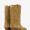 Duerto Embroidered Suede Calfskin Leather Cowboy Boots