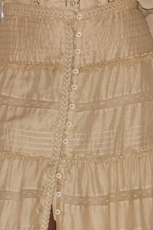 Dusta Long Elaborate Cotton Voile Skirt Dusta Long Elaborate Cotton Voile Skirt