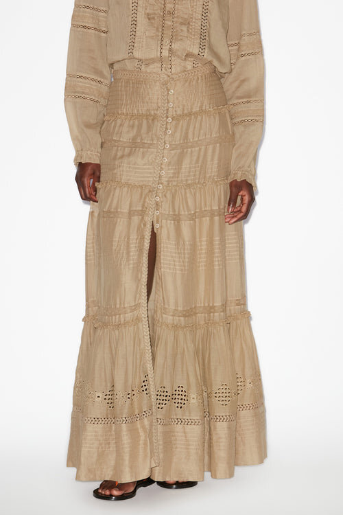 Dusta Long Elaborate Cotton Voile Skirt Dusta Long Elaborate Cotton Voile Skirt