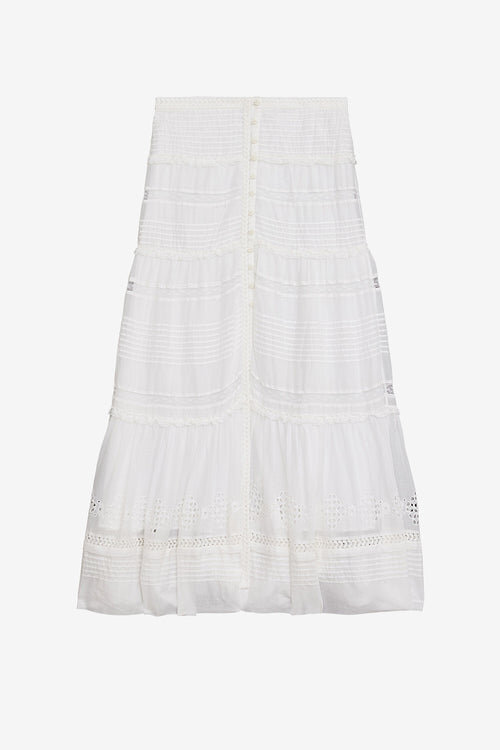 Dusta Long Elaborate Cotton Voile Skirt Dusta Long Elaborate Cotton Voile Skirt