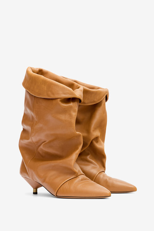 Edrik Draped Leather Boots Edrik Draped Leather Boots