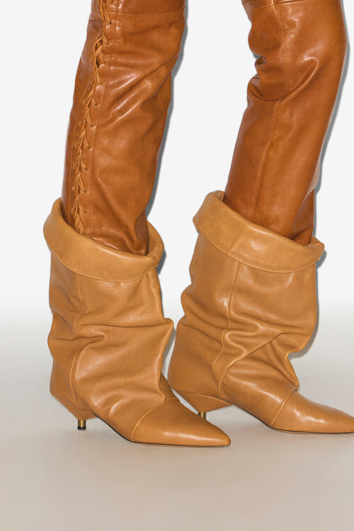 Edrik Draped Leather Boots Edrik Draped Leather Boots