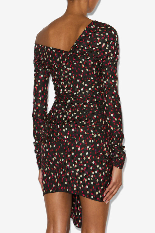Elara Draped Printed Silk Dress Elara Draped Printed Silk Dress