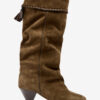 Elita Draped Suede Calfskin Leather Boots Elita Draped Suede Calfskin Leather Boots
