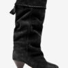 Elita Draped Suede Calfskin Leather Boots Elita Draped Suede Calfskin Leather Boots