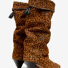 Elita Draped Suede Calfskin Leather Boots Elita Draped Suede Calfskin Leather Boots