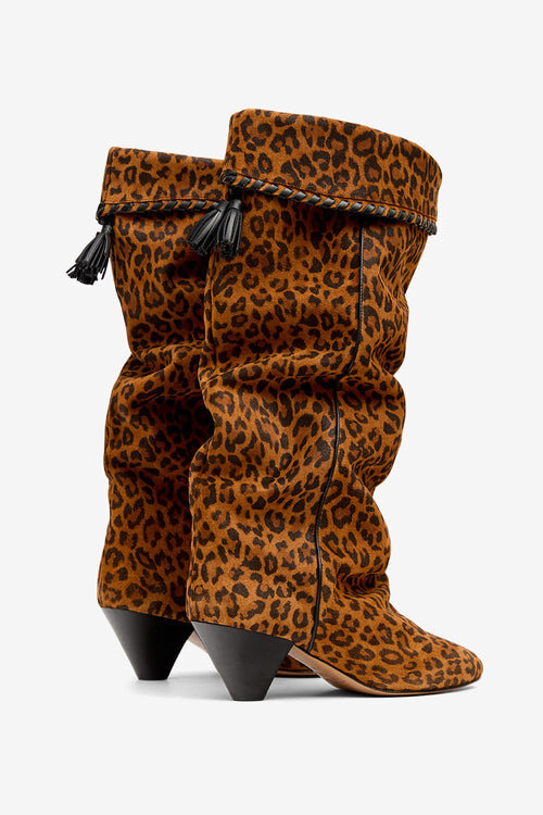 Elita Draped Suede Calfskin Leather Boots Elita Draped Suede Calfskin Leather Boots