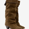 Elita Draped Suede Calfskin Leather Boots Elita Draped Suede Calfskin Leather Boots